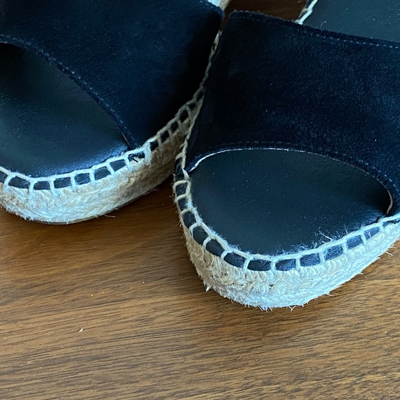 REDUCED! PASEART Espadrille Sandals Black Suede Size 7.5 EUC - Picture 3 of 8